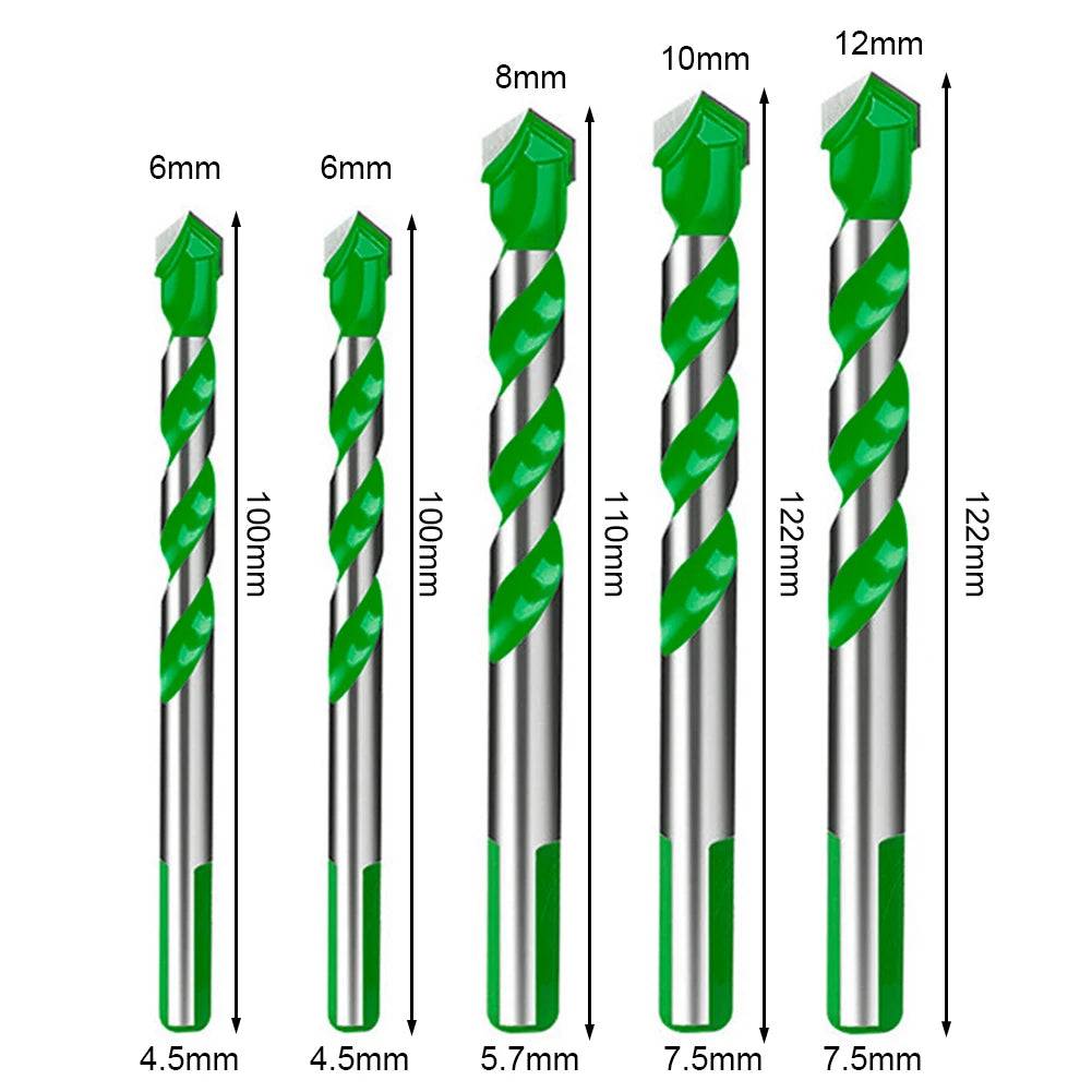 3/4 Pcs High Hardness Skewed Head Eccentric Drill Bits Multifunction Drill Bit Sets Metal Twist Drill Bits for Glass/Tile/Wood