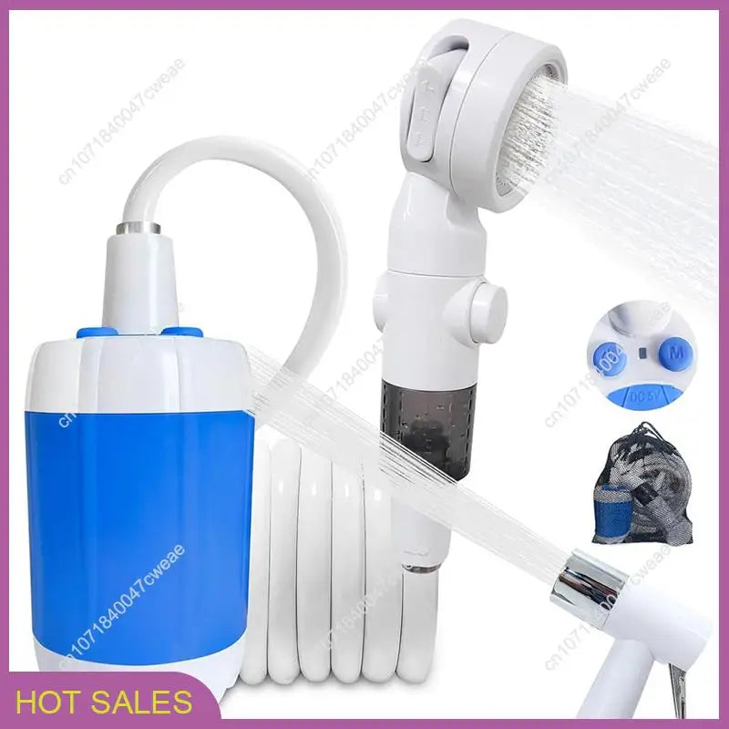 Rechargeable Electric Outdoor Camp Shower Pump, Upgrade Version for Portable Showers While for Camping,Hiking Traveling-A98U