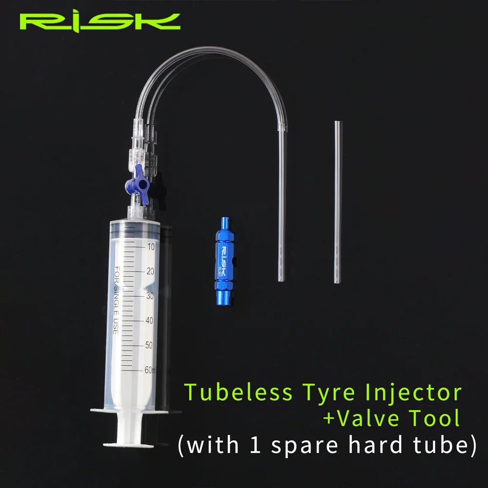 RISK RL225 Bicycle Tubeless Tyre Sealant Injector Tool Cycling Bike Injection Schrader Presta Valve Core Removal Tool