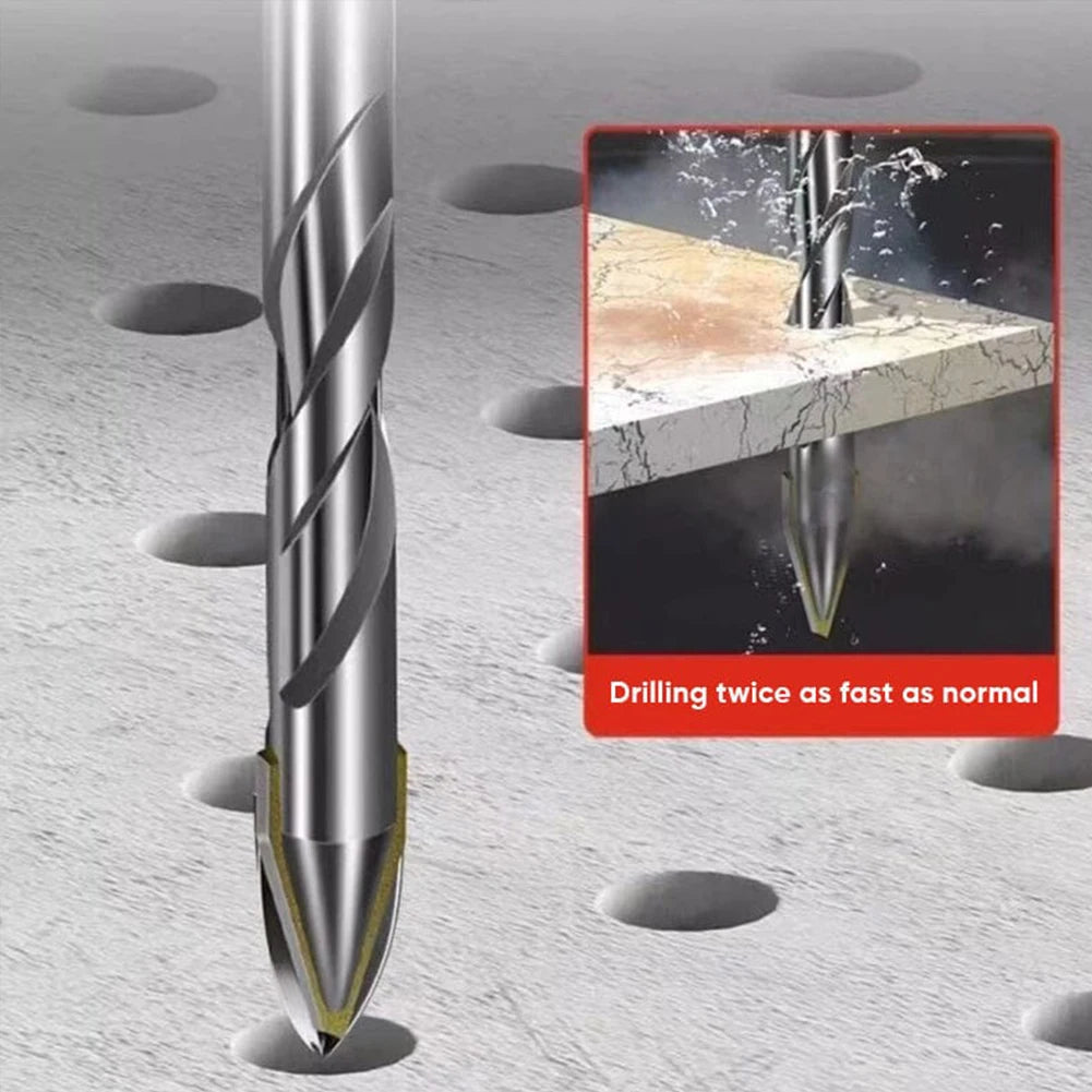 3/4 Pcs High Hardness Skewed Head Eccentric Drill Bits Multifunction Drill Bit Sets Metal Twist Drill Bits for Glass/Tile/Wood