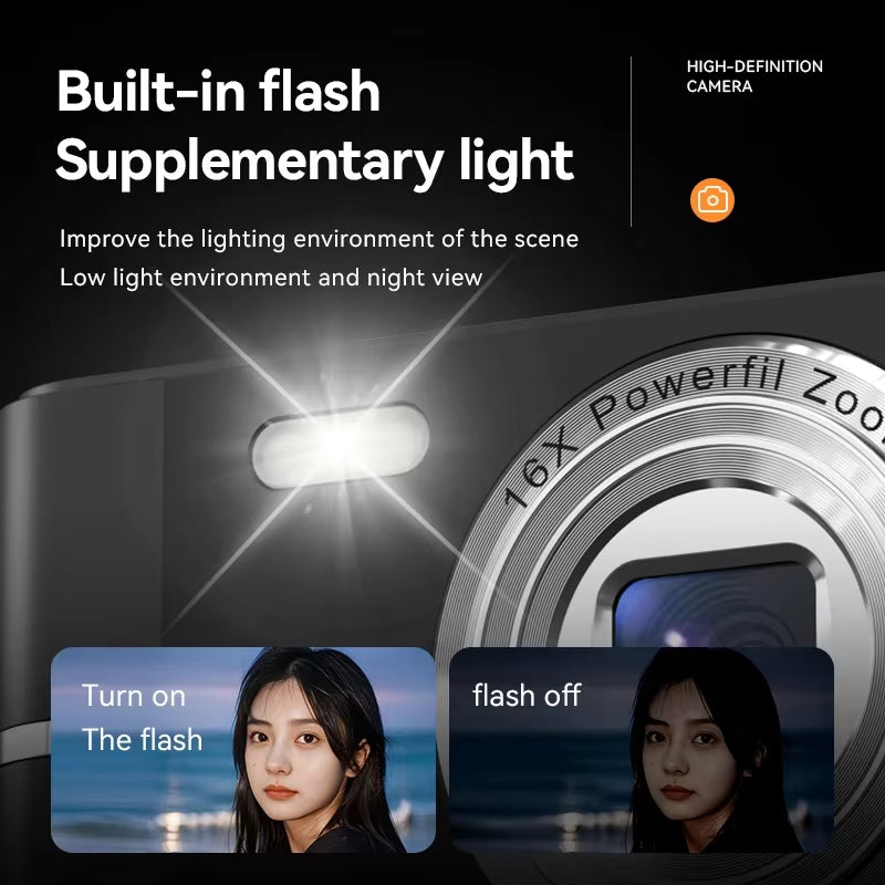 Xiaomi 5K Digital Camera 50MP Pixels 16X Powerfil Zoom Outdoor Anti-Shake Digital HD Video Camera Flash Video Recorder Gifts