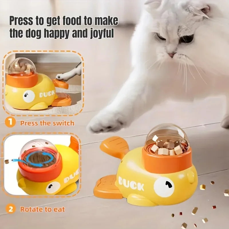 Automatic Pet Feeder Toy - Interactive Slow Feed Bowl for Cats/Dogs, No Battery, Fun Training Reward Game, Plastic