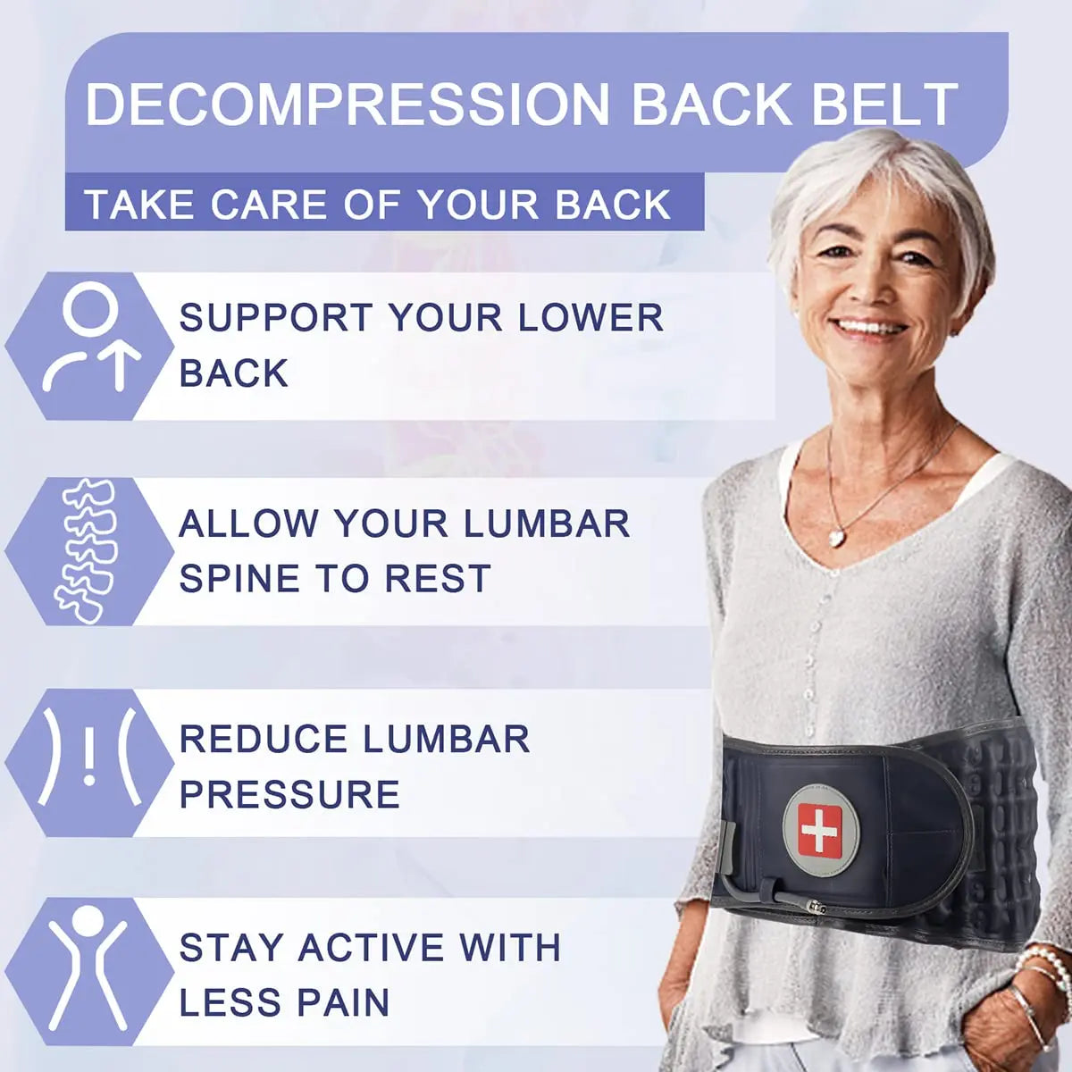 Adjustable Decompression Brace for Osteoporosis Scoliosis Support Seniorspine Relief Belt Air Traction Spinal Relief