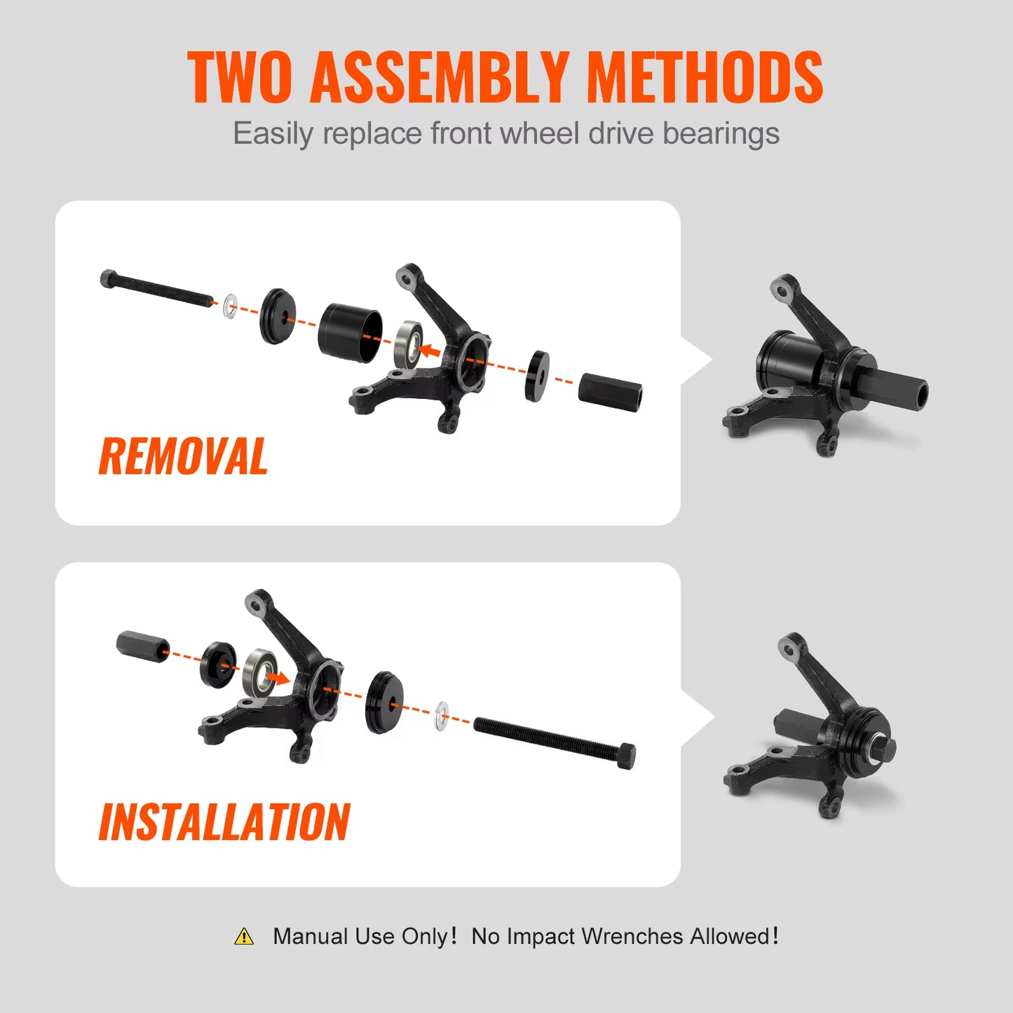 VEVOR Wheel Bearing Press Kit 23 Pcs FWD Bearing Puller Tools
