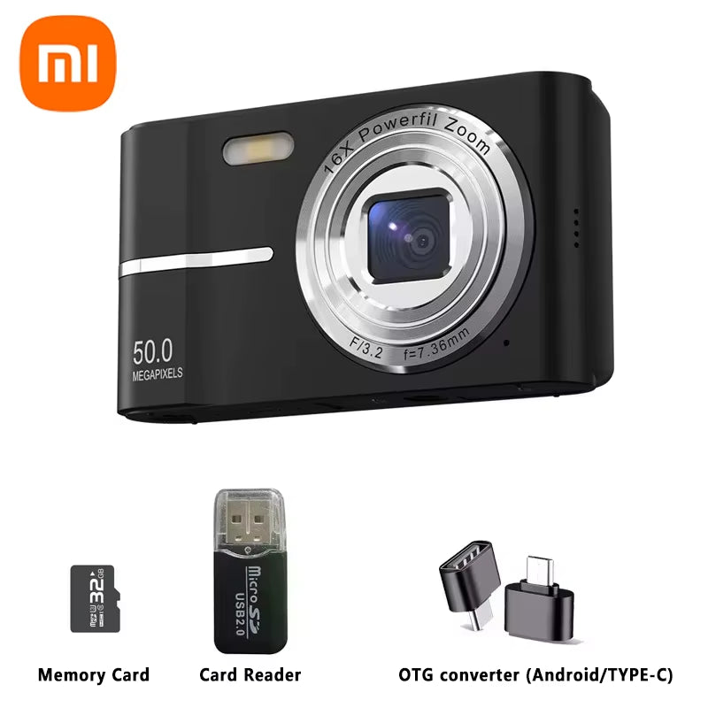 Xiaomi 5K Digital Camera 50MP Pixels 16X Powerfil Zoom Outdoor Anti-Shake Digital HD Video Camera Flash Video Recorder Gifts