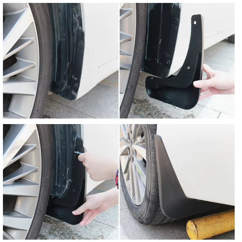 4Pcs Set Car Tire Fender Universal Front Rear Wheel Mud Flaps Splash Guards Mudflaps with Screw Automobile Protector Accessories