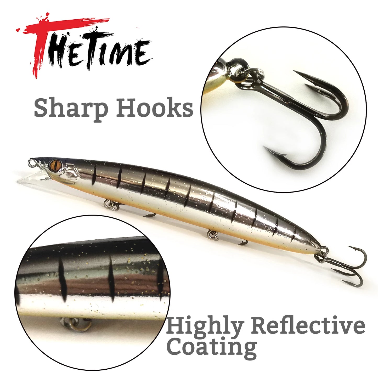 THETIME HOUND125F Glide Baits 19g Floating Minnow Fishing Lure Tungsten Weight 125mm Pike Swimbait Jerkbaits Sea CrankBait