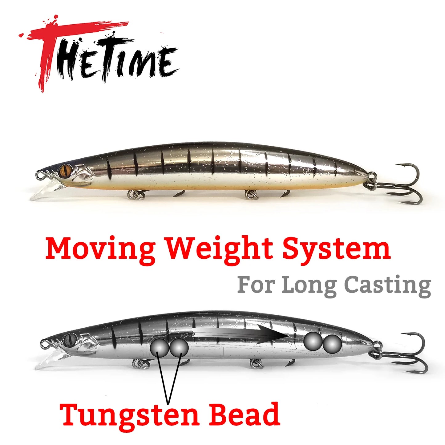 THETIME HOUND125F Glide Baits 19g Floating Minnow Fishing Lure Tungsten Weight 125mm Pike Swimbait Jerkbaits Sea CrankBait