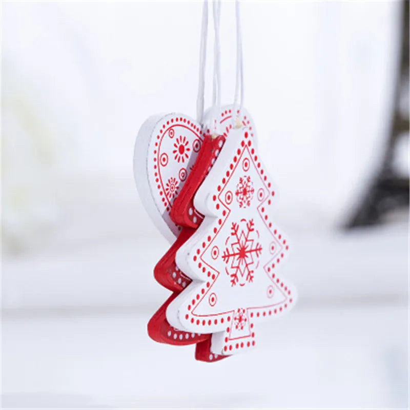 5/10 piezas de 5 cm de madera natural para adornos de árbol de Navidad, colgantes para Año Nuevo 2022, regalo de Navidad DIY, decoración del hogar, decoración navideña