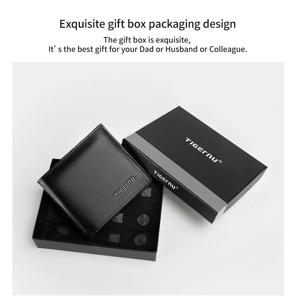 Tigernu High Quality Wallets Men Thin Money Purse Male Business Card Holder For Men Fashion Leather Wallet Short Purse Card Bag