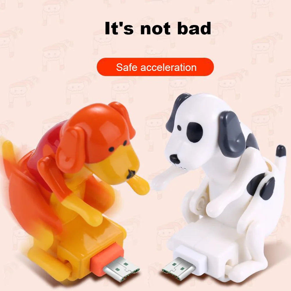 Cable de carga rápida con forma de perro jorobado para teléfonos Apple y Android, cargador portátil para smartphones, juguetes de descompresión.