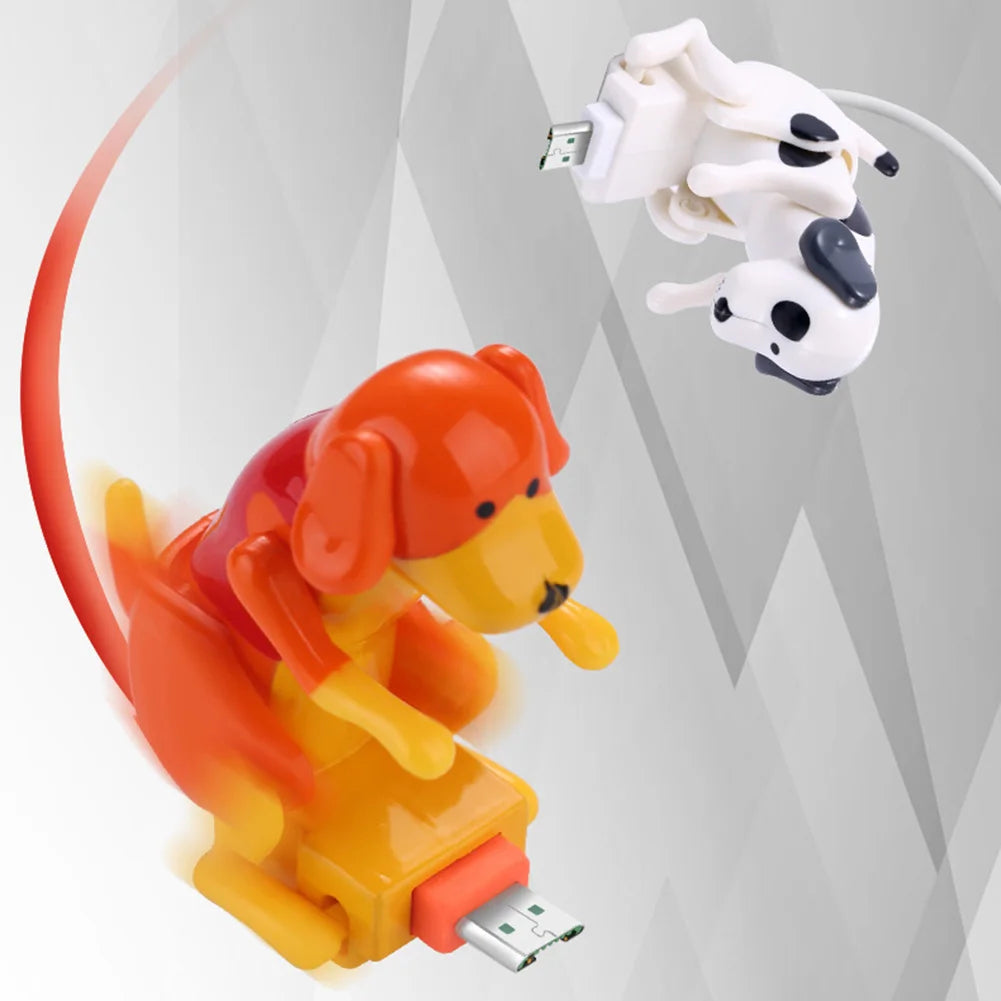 Cable de carga rápida con forma de perro jorobado para teléfonos Apple y Android, cargador portátil para smartphones, juguetes de descompresión.