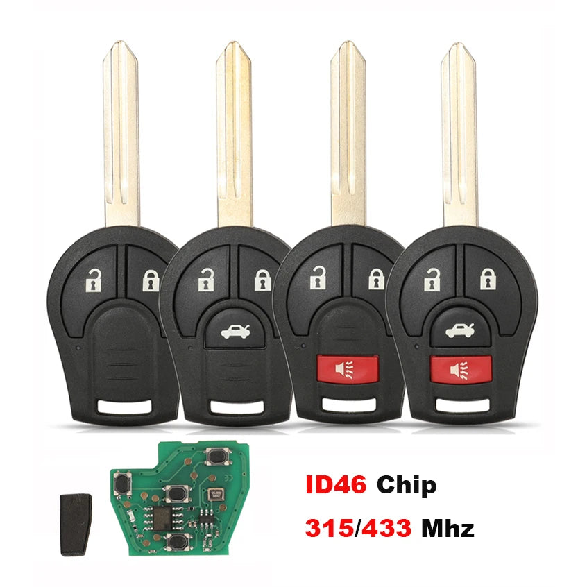 jingyuqin 315/433MHZ Remote Key For Nissan Sylphy Cube Juke Rogue Micra Qashqai Altima Maxima Sentra Versa Transmiter CWTWB1U751