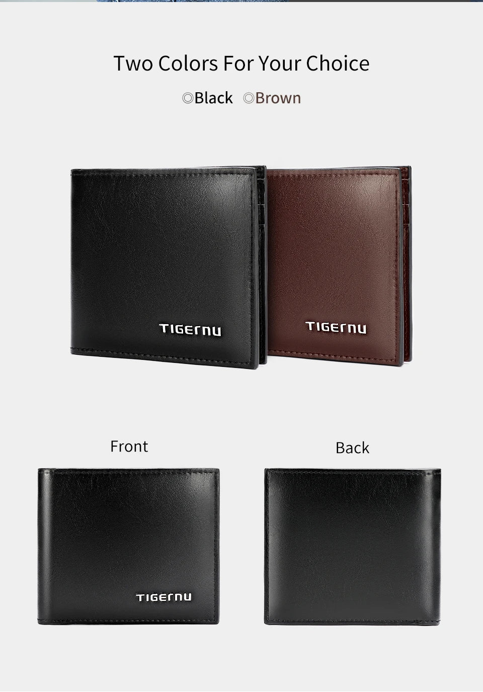 Tigernu High Quality Wallets Men Thin Money Purse Male Business Card Holder For Men Fashion Leather Wallet Short Purse Card Bag