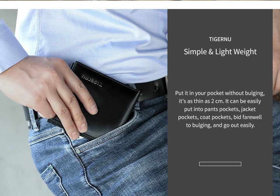 Tigernu High Quality Wallets Men Thin Money Purse Male Business Card Holder For Men Fashion Leather Wallet Short Purse Card Bag