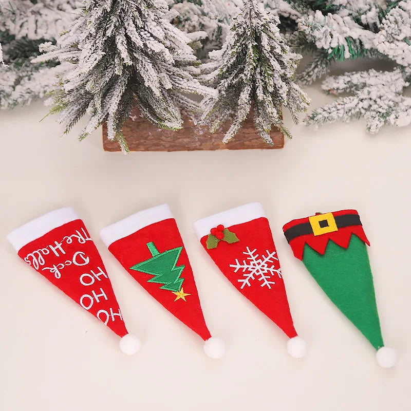 Regalo de Navidad 2023, vajilla, tenedor, cuchillo y bolsa, decoración navideña 2022 para el hogar, decoración de mesa.