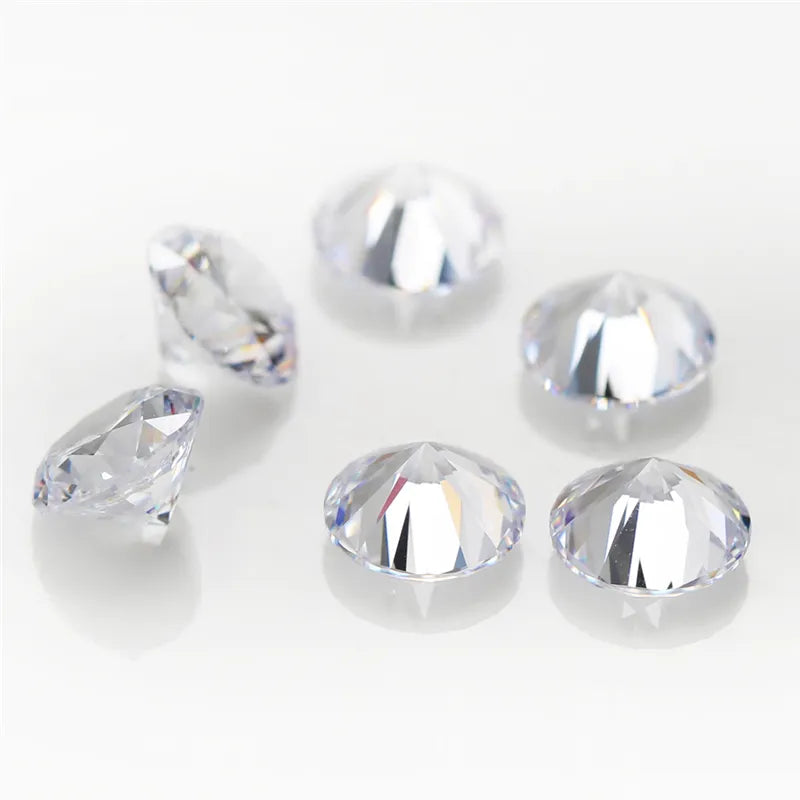 1000pcs AAAAA Grade White 0.7~5.0mm Loose Zircon Stone Round Cut Cubic Zirconia