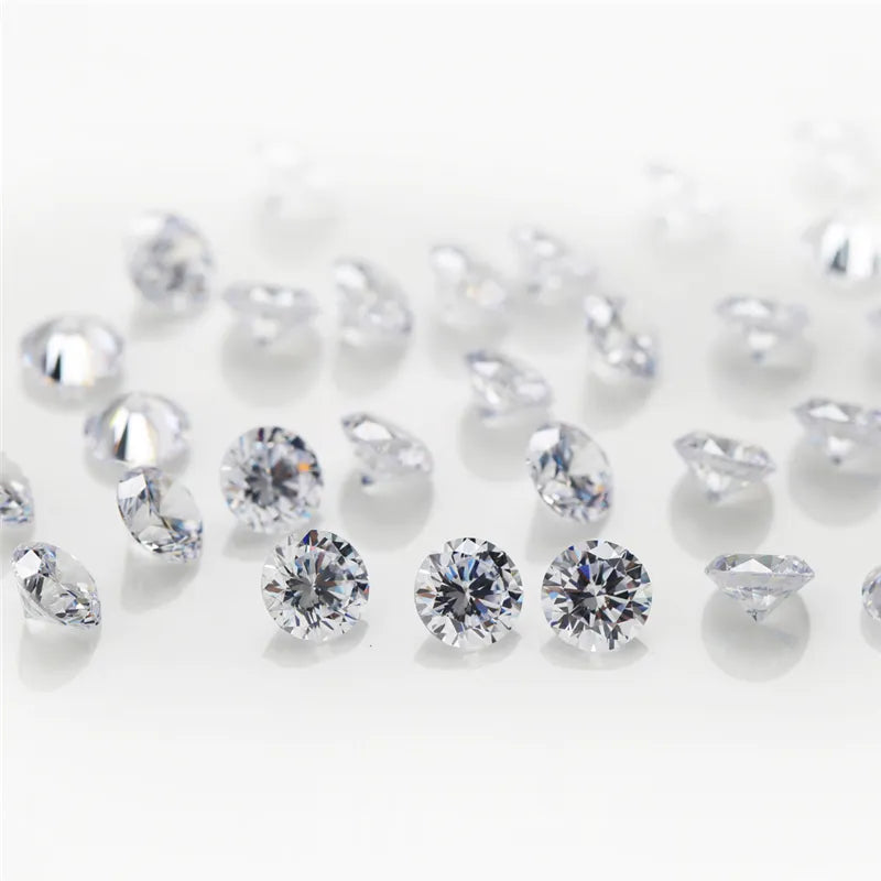 1000pcs AAAAA Grade White 0.7~5.0mm Loose Zircon Stone Round Cut Cubic Zirconia