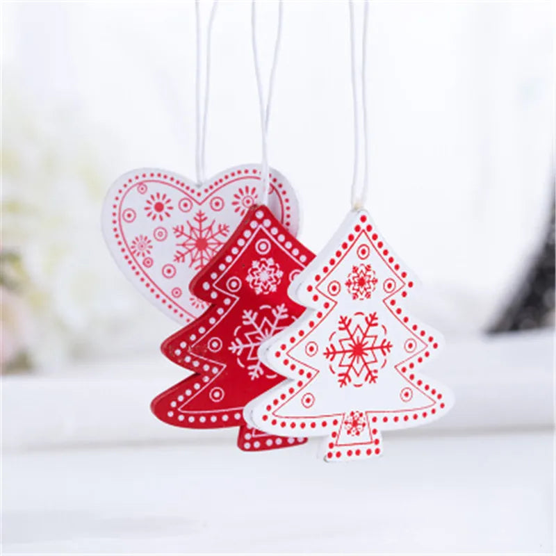5/10 piezas de 5 cm de madera natural para adornos de árbol de Navidad, colgantes para Año Nuevo 2022, regalo de Navidad DIY, decoración del hogar, decoración navideña