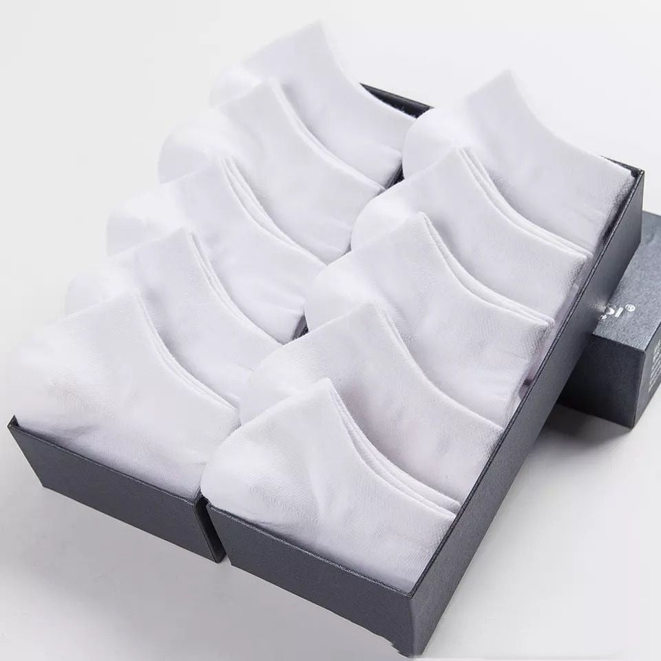 Venta al por mayor, 10 pares de calcetines unisex para hombre y mujer, transpirables, deportivos, de color liso, náuticos, cómodos, de algodón, hasta el tobillo, blancos.