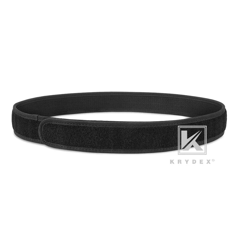 Cinturón táctico KRYDEX sin hebilla, forro interior de nailon de 1,5 pulgadas, con bucle interior para caza y tiro, tallas S a XXL