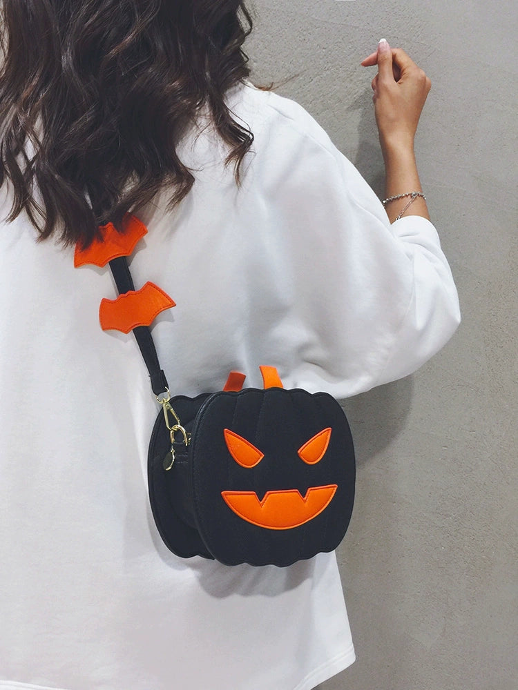 Halloween Pumpkin Bag Women 2023 New Niche Design Funny Personality Shoulder Bag All-Match Shoulder Small Bag Fashion