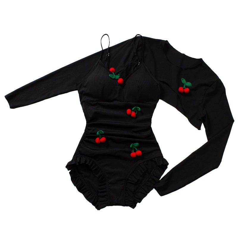 Traje de baño de dos piezas para mujer, para cubrir el vientre, adelgazar, manga larga, para aguas termales, bonito, para adultos jóvenes, elegante, para vacaciones