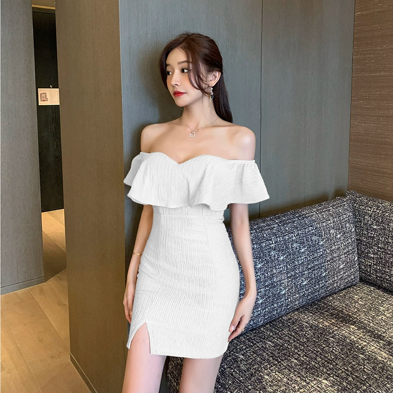 Muses French Style Square-Neck Cinched Adult Lady like Woman Dress