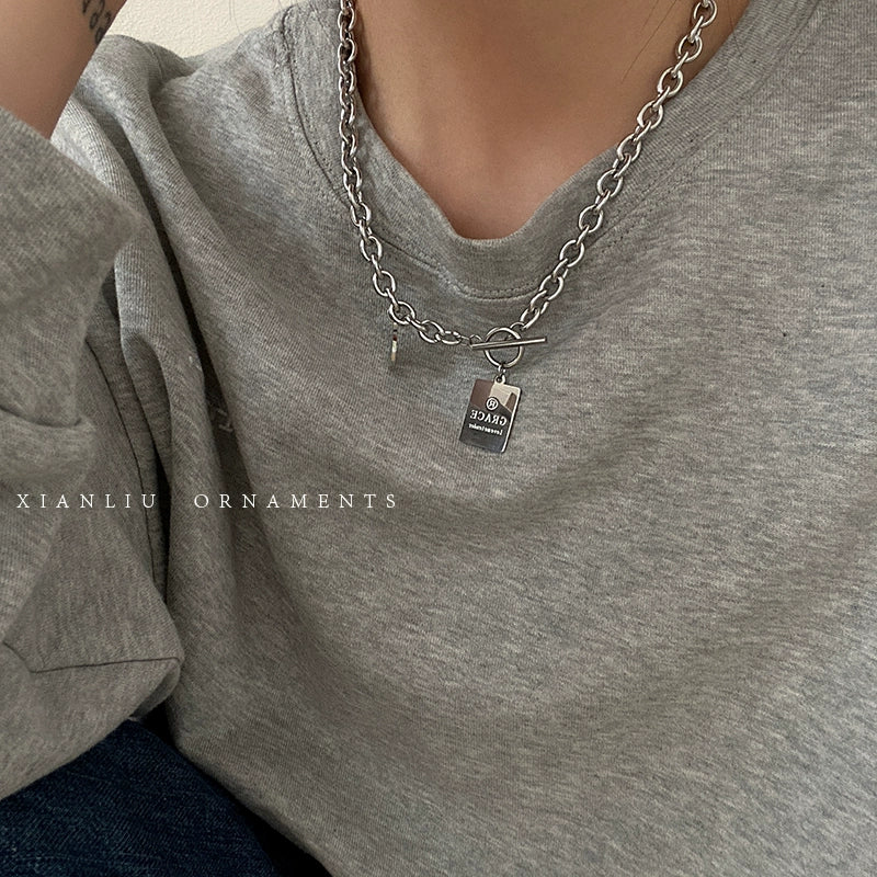 Niche Women's Long Sweatshirt Clavicle Chain Accessories