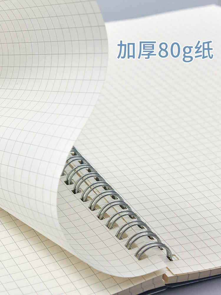 Cuaderno Yunmuzahuo B5 con espiral gruesa, cuadrícula horizontal, preguntas incorrectas de Cornell, cuaderno minimalista artístico para estudiantes universitarios.
