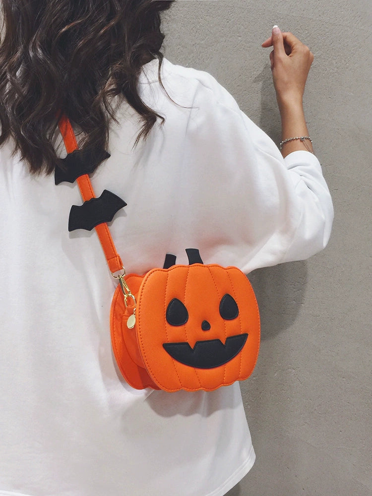 Halloween Pumpkin Bag Women 2023 New Niche Design Funny Personality Shoulder Bag All-Match Shoulder Small Bag Fashion