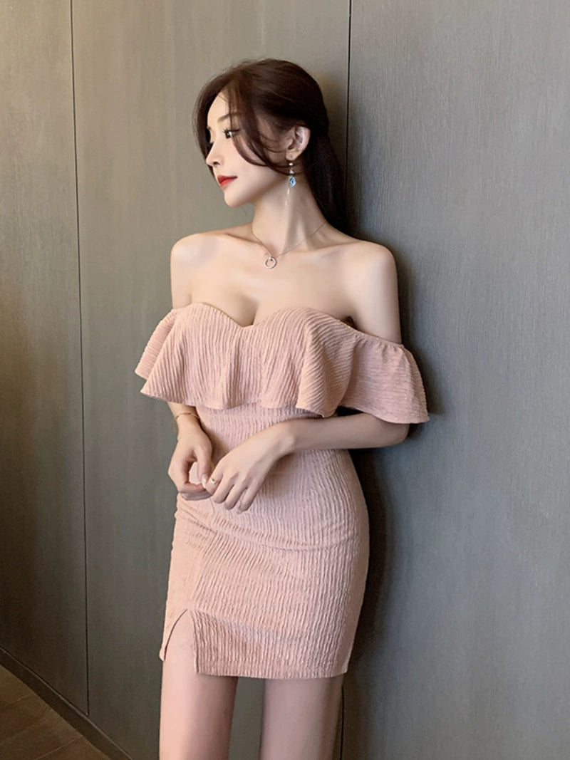 Muses French Style Square-Neck Cinched Adult Lady like Woman Dress