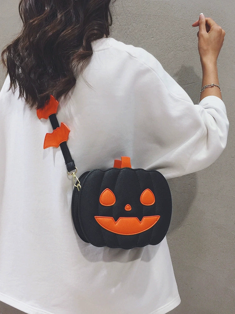 Halloween Pumpkin Bag Women 2023 New Niche Design Funny Personality Shoulder Bag All-Match Shoulder Small Bag Fashion