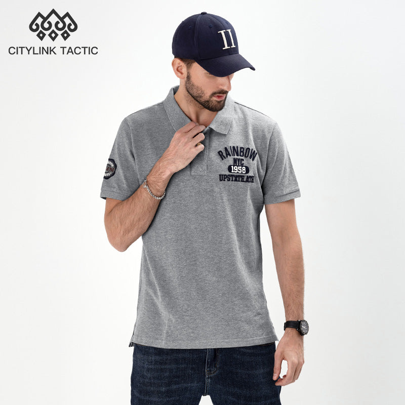 Island Summer American Style Short-Sleeved Polo Shirt Lapel T-shirt