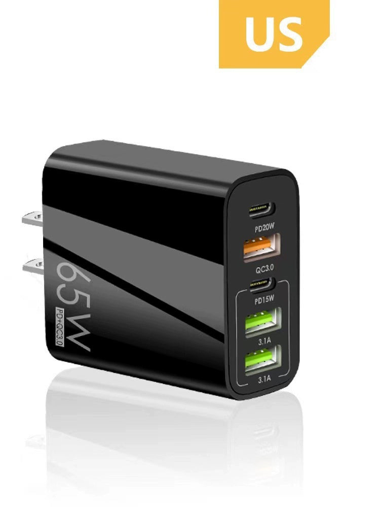 65W Charger Multi-Port British Standard Double Pd20w3usb Fast Charge for Iphone13/14 Apple 11/12type-c Mobile Phone Charging Plug Hong Kong Version British Standard Hong Kong Macao Taiwan Japan American Standard