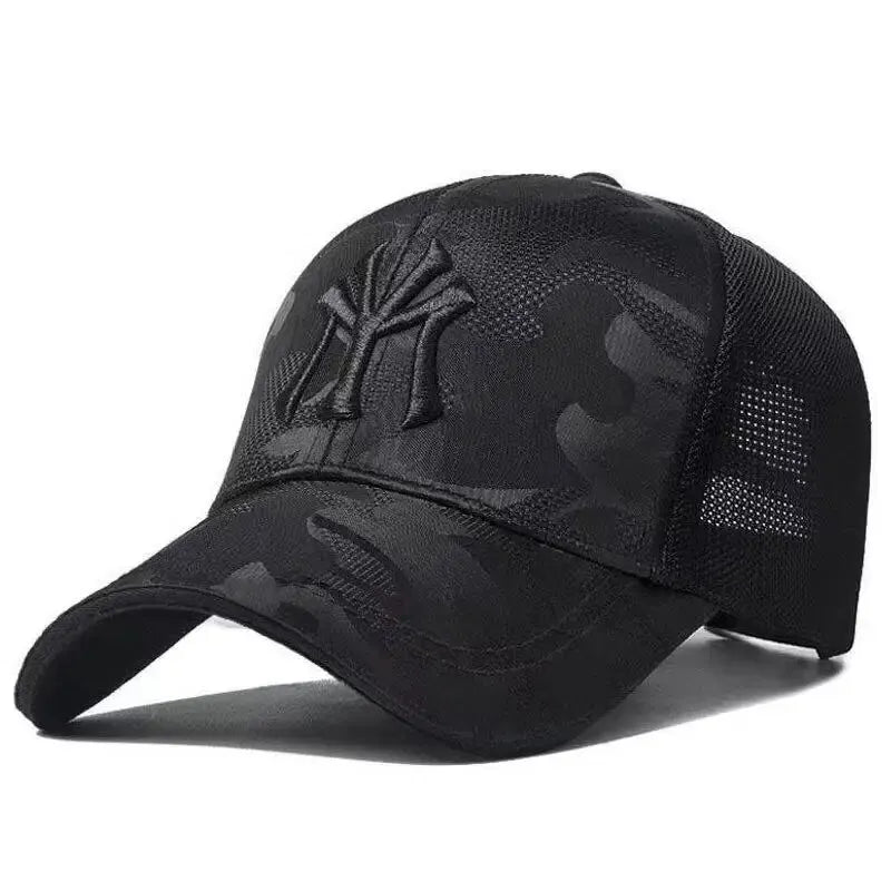 Gorra de béisbol unisex con bordado de letras, transpirable, para primavera y otoño, ajustable, informal, para exteriores, con protección solar