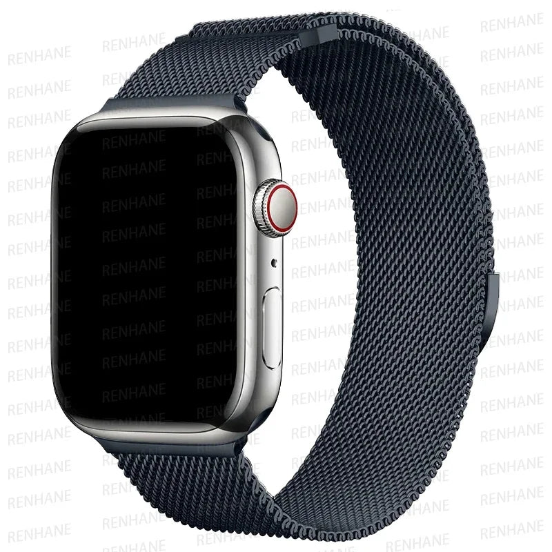 Correa Milanese Loop para Apple Watch Ultra Band 49 mm, 45 mm, 44 mm, 42 mm, 41 mm y 40 mm. Pulseras metálicas para iWatch SE series 9, 8, 7, 6, 5 y 46 mm.