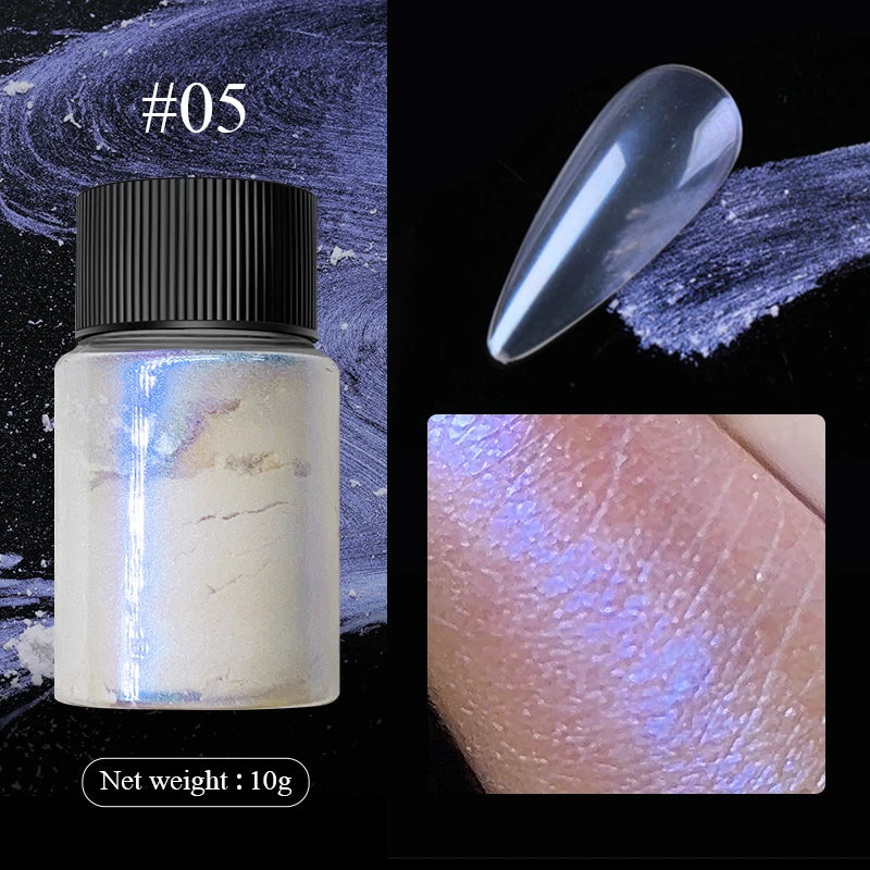 1 Box Cherry Pink Chrome Pearl Nail Powder Gradient Mirror Effect Nail Art Glitter Auroras Rubbing Dust Nail Art Manicure Decor