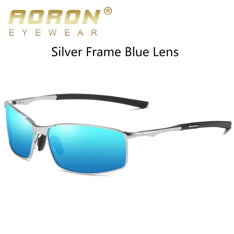 Gafas de sol polarizadas Aoron para hombre y mujer, con espejo para conducir, montura metálica, antirreflejos UV400, venta al por mayor