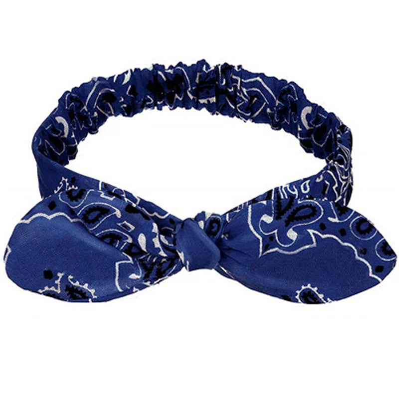 Nuevas diademas bohemias suaves con estampado liso para mujer, bandas elásticas con nudo cruzado vintage, turbantes, bandanas, accesorios para el cabello para niñas.