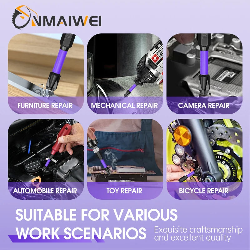 Non-Slip Impact Batch Head Strong Magnetic Cross High Torque Hardness Screw Waterproof Ph2 Screwdriver Bits Set