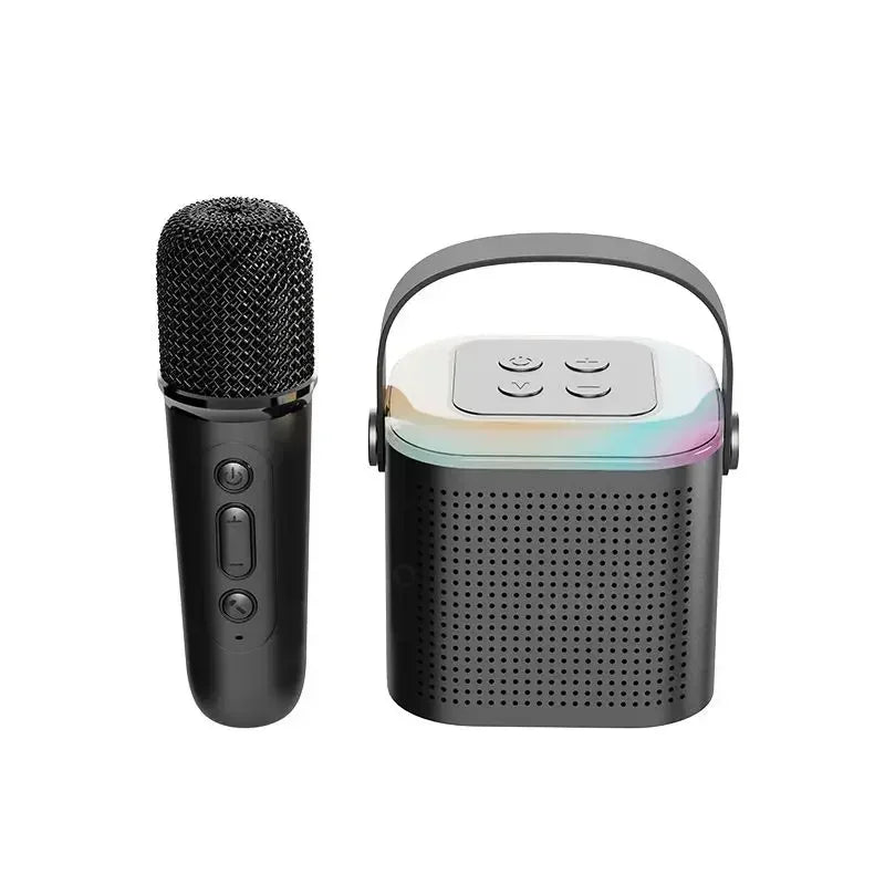 High Power Karaoke Bluetooth Speaker Portable 360 Stereo Surround Waterproof Wireless Subwoofer with Dual Microphone Boombox
