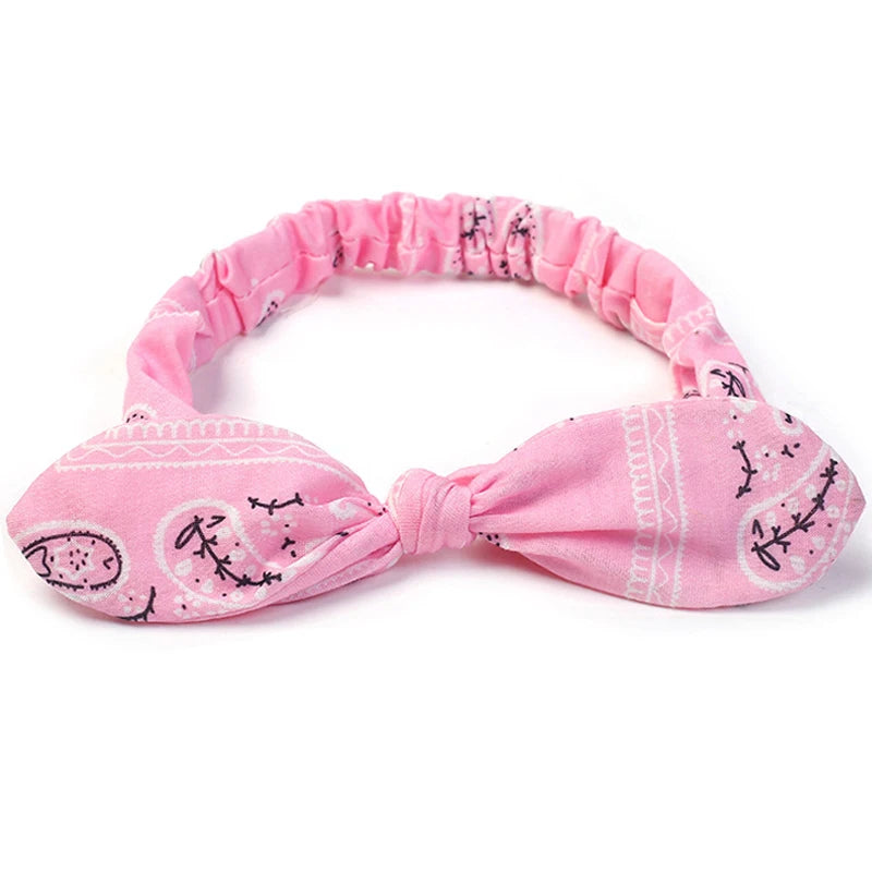 Nuevas diademas bohemias suaves con estampado liso para mujer, bandas elásticas con nudo cruzado vintage, turbantes, bandanas, accesorios para el cabello para niñas.