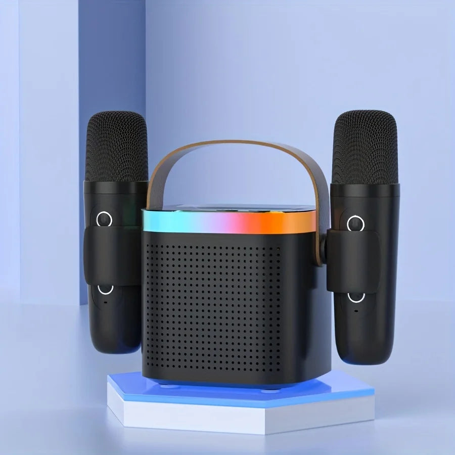 TANALAZ K8 Karaoke Machine Portable Bluetooth 5.1 PA Speaker System with 1-2 Wireless Microphones Home Family Singing Child Gif