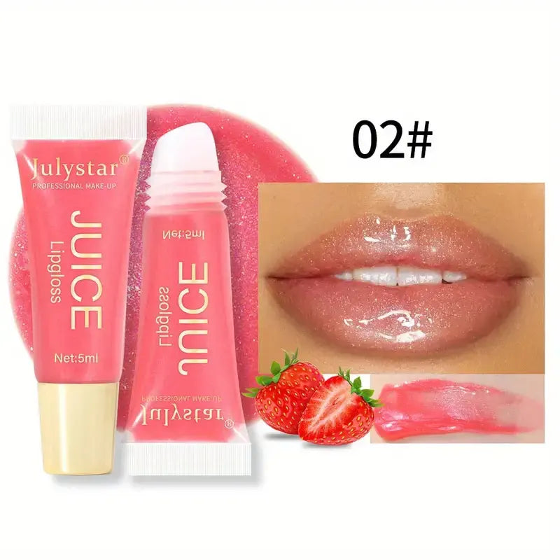 Bálsamo labial con aceite de gelatina transparente y acuoso, hidratante y suavizante, líneas de labios, brillo labial de gelatina, labios de vidrio con aroma a frutas.