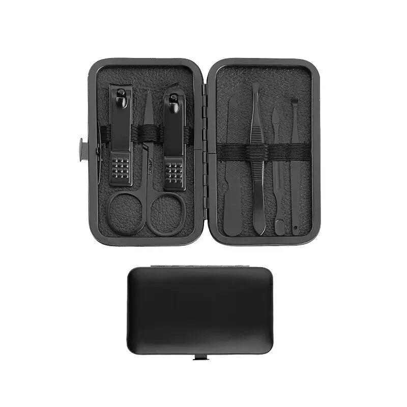 Juego de cortaúñas, estuche para cortaúñas, cortaúñas diagonal, herramientas de pedicura, palillo para orejas, herramientas mágicas para eliminar la piel muerta.