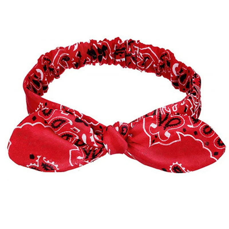 Nuevas diademas bohemias suaves con estampado liso para mujer, bandas elásticas con nudo cruzado vintage, turbantes, bandanas, accesorios para el cabello para niñas.