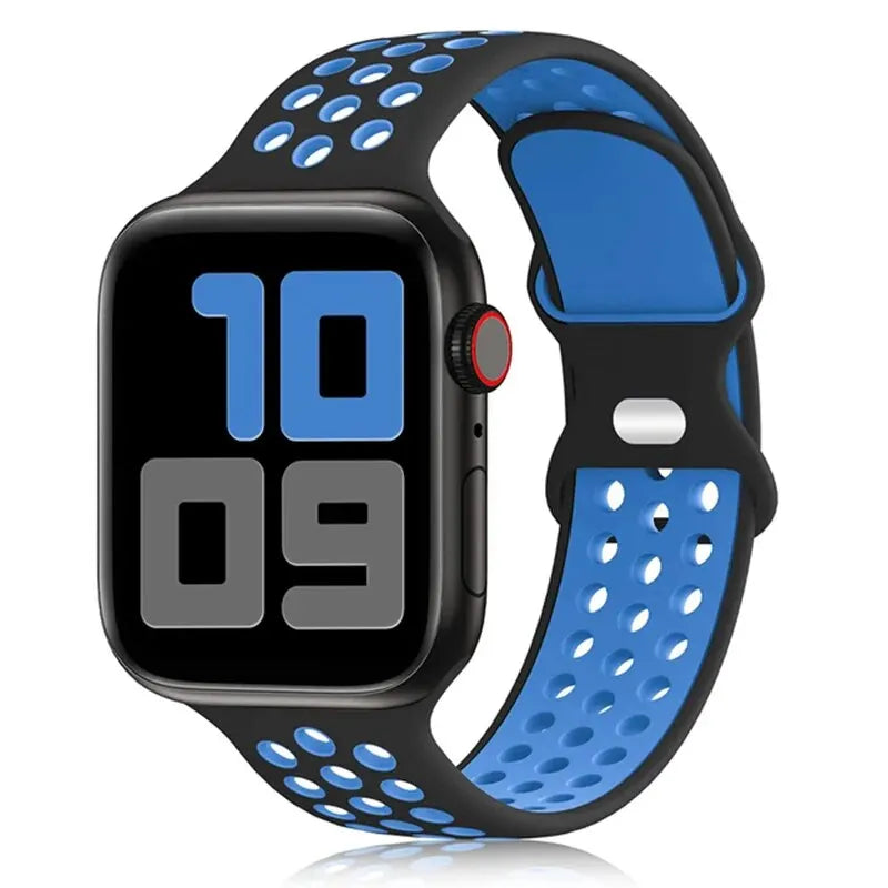 Correa deportiva para Apple Watch de 44 mm, 45 mm, Ultra 2, 49 mm, 40 mm, 41 mm, 42 mm, 45 mm, pulsera de silicona para iWatch Series 9, 8, SE, 7 y 3.