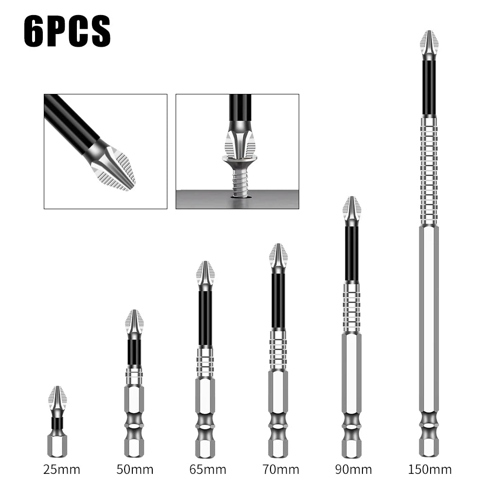 K5 Non-slip High Hardness Bit S2 Strong Magnetic 5A Black Non-slip Cross Head Electric Drill Electric Screwdriver Bit
