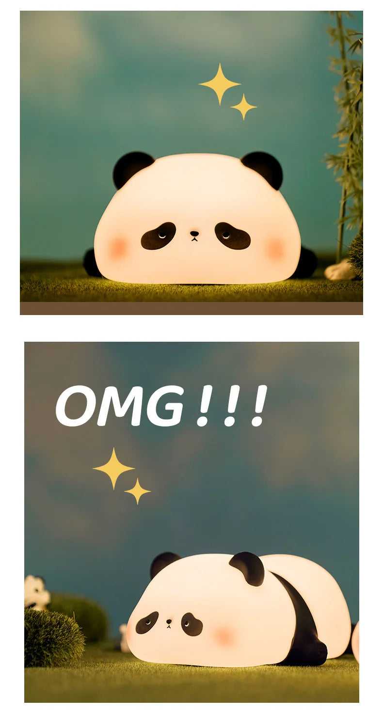 Cute Animal-shape Silicone Night Light Rechargeable Bedside Patting Nightlights For Child Holiday Gift Bedroom Decor Lighting